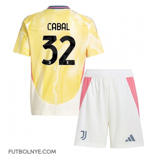 Camiseta Juventus Juan Cabal #32 Visitante Equipación para niños 2024-25 manga corta (+ pantalones cortos)